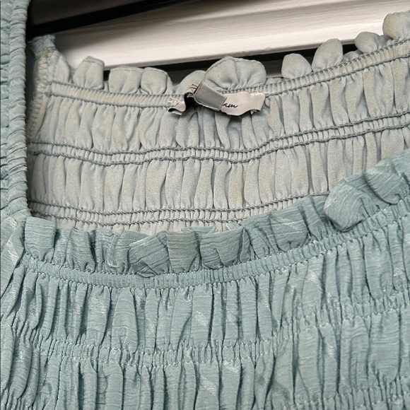 Polygram Blue Smocked Midi Dress - Picture 7 of 7